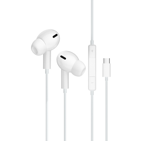 JELLICO wired earphones EP3A USB-C with microphone 1.2M White